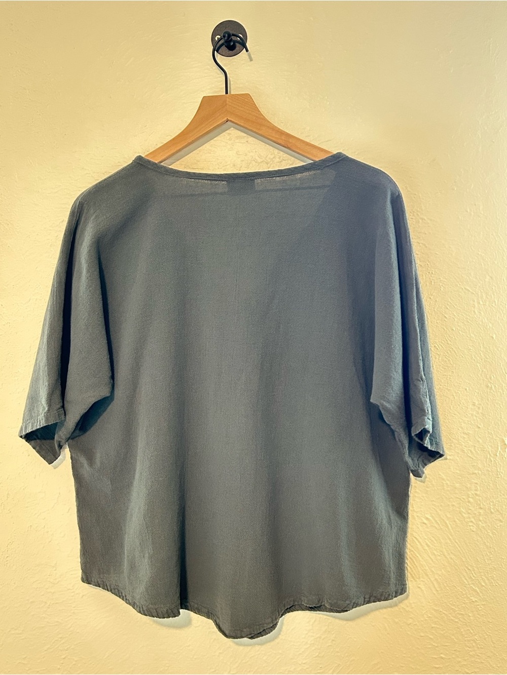 Oh My Gauze! Soft Gray 100% Cotton Top| Coastal Grandma Boho Lagenlook| L/XL - Picture 6 of 7